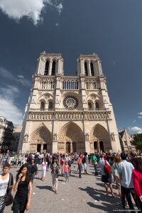 Tourists at Notre-Dame de Paris