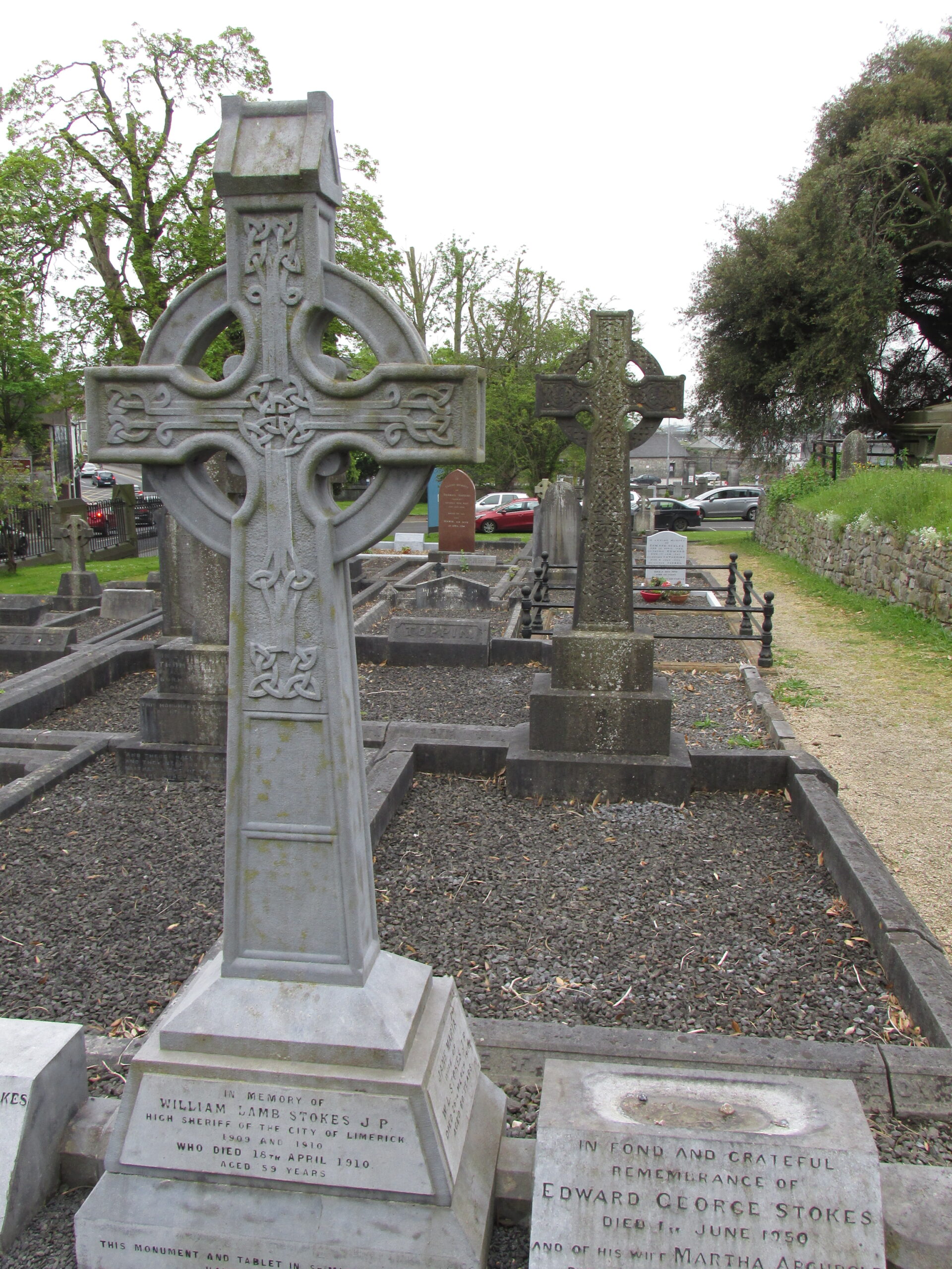 Celtic crosses in St. Mary the Virgin's graveyard 