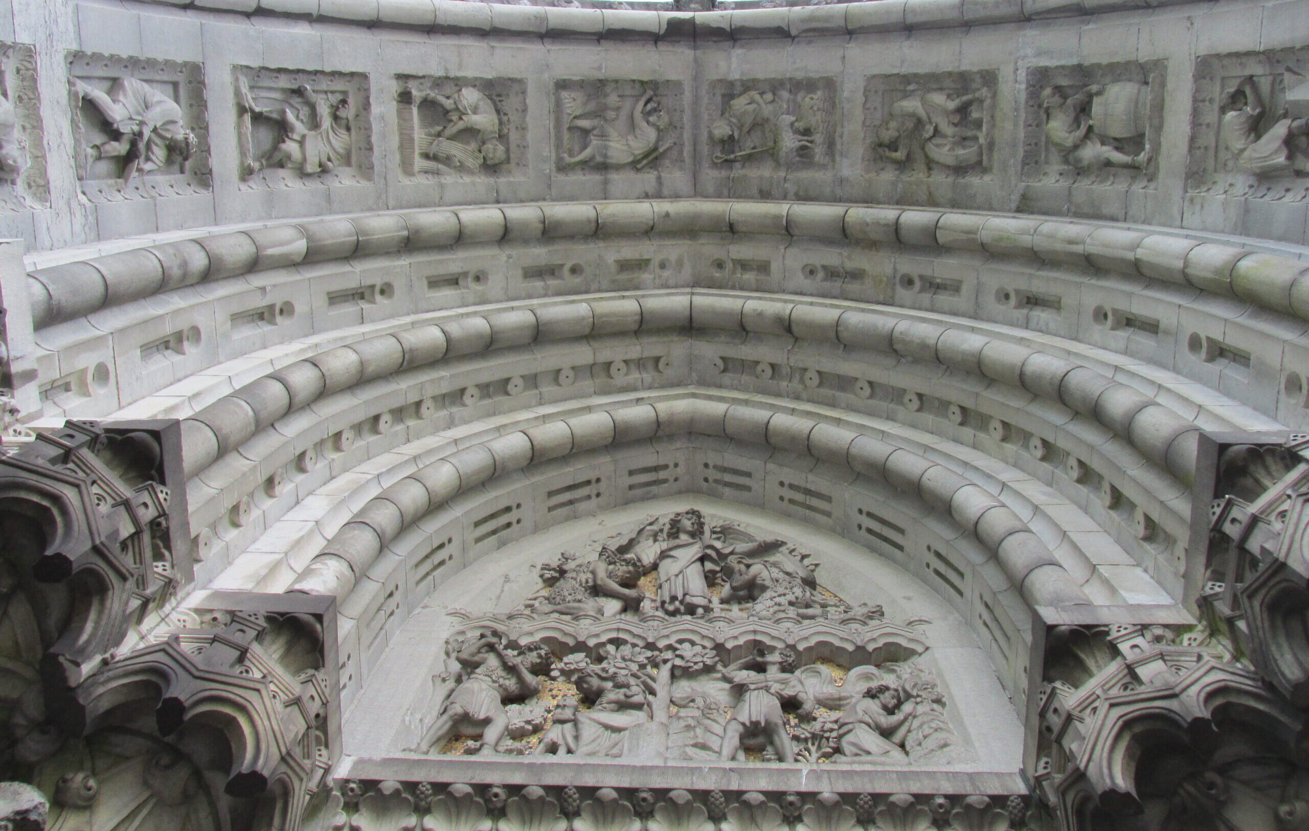 Tympanum detail at Saint Fin Barre's Cathedral, Cork
